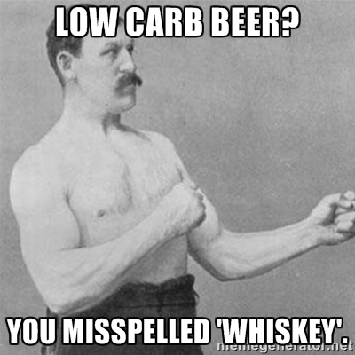 low carb beer whiskey