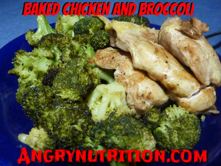 Baked chicken thighs and broccoli