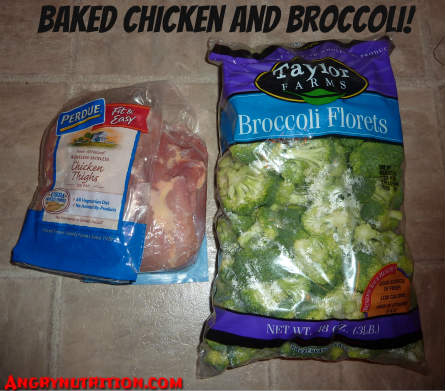 chicken thighs and broccoli raw