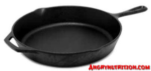 Cast iron cookware pan